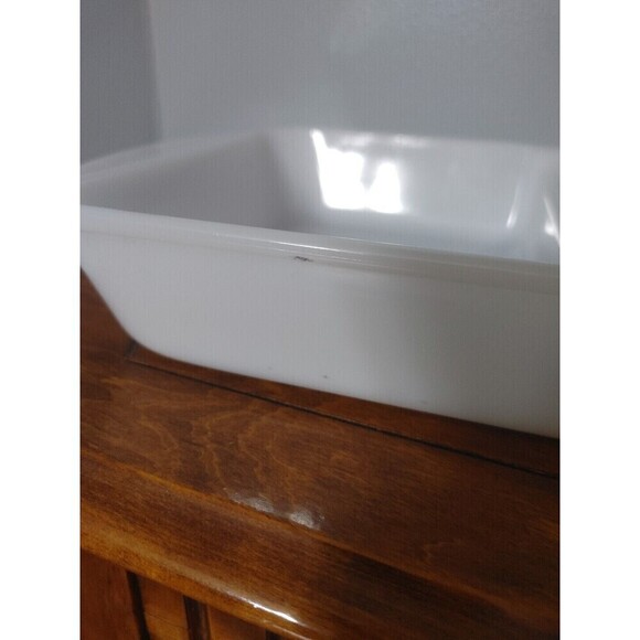 Vintage Made In USA Glasbake Divided Dish J-263 2 1/2 QT White - Picture 2 of 11